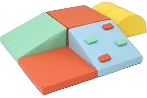 Foam Climbing Blocks for Toddlers - Soft Indoor Play Gym Set for Climbing, Crawling, and Sliding - Lightweight and Easy to Cl