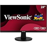 ViewSonic VA2447-MHU 24 Inch Full HD 1080p USB C Monitor with Ultra-Thin Bezel, Adaptive Sync, 75Hz, Eye Care, 15W Charging,