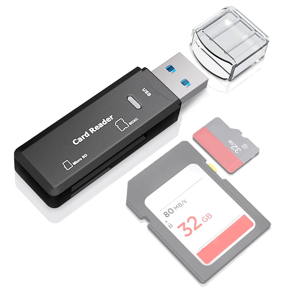 Kiorafoto USB SD Card Reader 3.0, High-Speed Memory Card Reader for SD SDXC SDHC TF Micro SD SDXC SDHC MMC RS-MMC UHS-I UHS-II UHS-III for Mac OS Windows Linux Chrome PC Laptop Camera