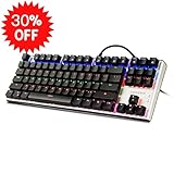 Emarth Mechanical Keyboard, USB Wired Gaming Keyboard 87-Key with Blue Switches (Black/Silver)