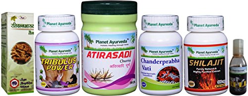 Tribulus Power Pack Special for Male Endurance - Includes Massage Oils - Ayurvedic Remedy by Planet Ayurveda (in USA)