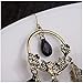 Carfeny Bohemian Black Feather Tassel Dangle Earrings Vintage Gold Plated Hallow Out Chandelier Drop Earrings for Women