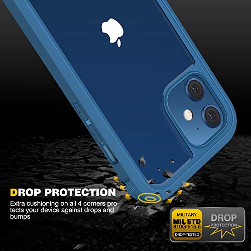 Diaclara Designed For Iphone 12 Mini Case Full Body Rugged Case With Built In Touch Sensitive Anti Scratch Screen Protector Soft Tpu Bumper Case For Iphone 12 Mini 5 4 Blue And Clear Pricepulse