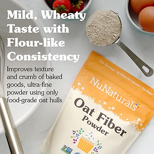 NuNaturals Oat Fiber Powder, All Natural NonGMO, Supports Digestive Health, 1 lb Pricepulse