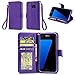 Galaxy S7 Edge Case, IZENGATE [Slim Series] Wallet Case Premium Synthetic Leather Flip Cover Folio with Stand for Samsung Galaxy S7 Edge (Purple)
