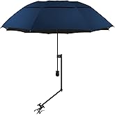 XLINGZA UPF 50+ Beach Umbrella with Adjustable Universal Clamp