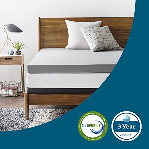 Lucid 4 Inch Mattress Topper Full Memory Foam Bamboo Charcoal