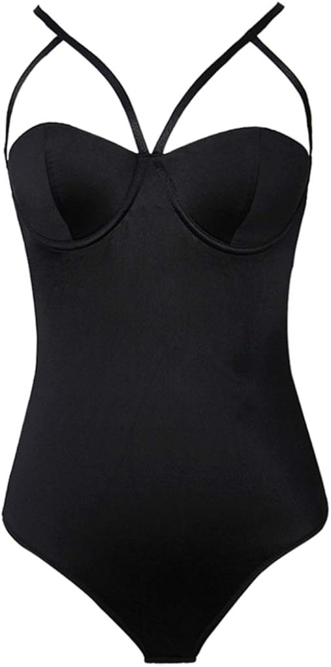 LUCACO Women One Piece Bodysuit Low Back Cincher Control Thong Body