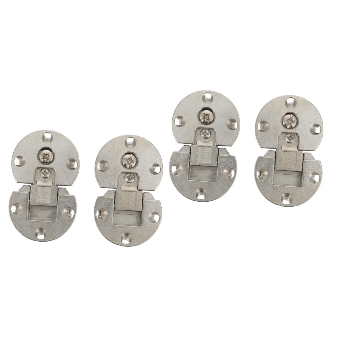 DOITOOL 4 pcs Concealed Hinge for Furniture Flap Lid Cabinet Door Folding Holder Nickel Plated Design Ideal for Kitchen Cupboards and Wardrobes Includes Screws