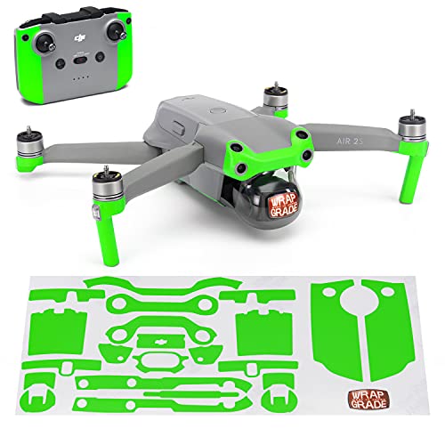 Wrapgrade Skin Compatible with DJI Air 2S | Accent Color A (NEON GREEN) โ image 1