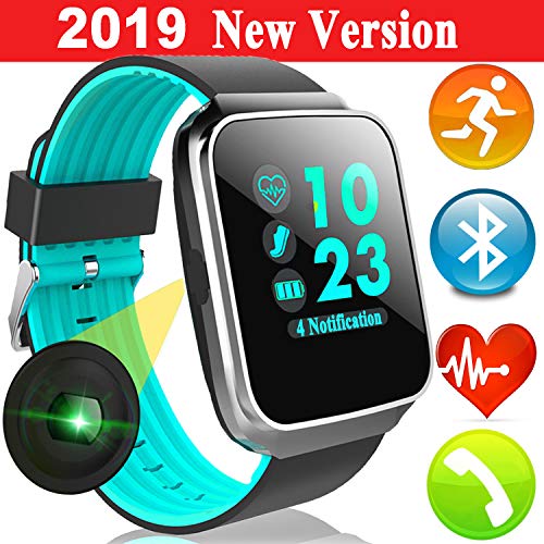 Sport Fitness Tracker Smart Watch with Heart Rate Blood Pressure Monitor for Men Women Color Screen Outdoor Smartband Calories Pedometer Timer Music Player Sync Phone Calls SMS for Gifts (Blue) - Thumbnail 7