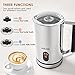 Aicok Milk Frother, Stainless Steel Electric Milk Steamer with Hot or Cold Milk, Strix Temperature Controller, Non-Stick Coating, Silent Operation, Milk Warmer for Coffee, Latte, Cappuccino, Silver