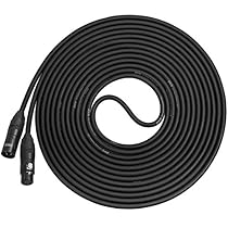 LyxPro Balanced XLR Cable 25 ft Premium Series Professional Microphone Cable, Powered Speakers and Other Pro Devices Cable, Black
