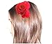 Deep Red Large Burlesque Carmen Flower Rose Flamenco Dancer Pin up Hair Clip Slide