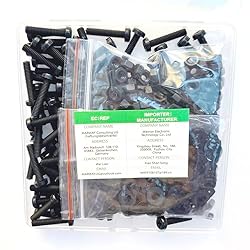 Pzsmocn 300 Pieces/100 Sets M4*20 mm Plastic Black
