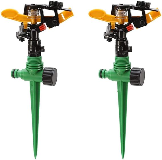 【Pack de 2】 Aspersores para Jardín, 360 Aspersores de Impacto Giratorio