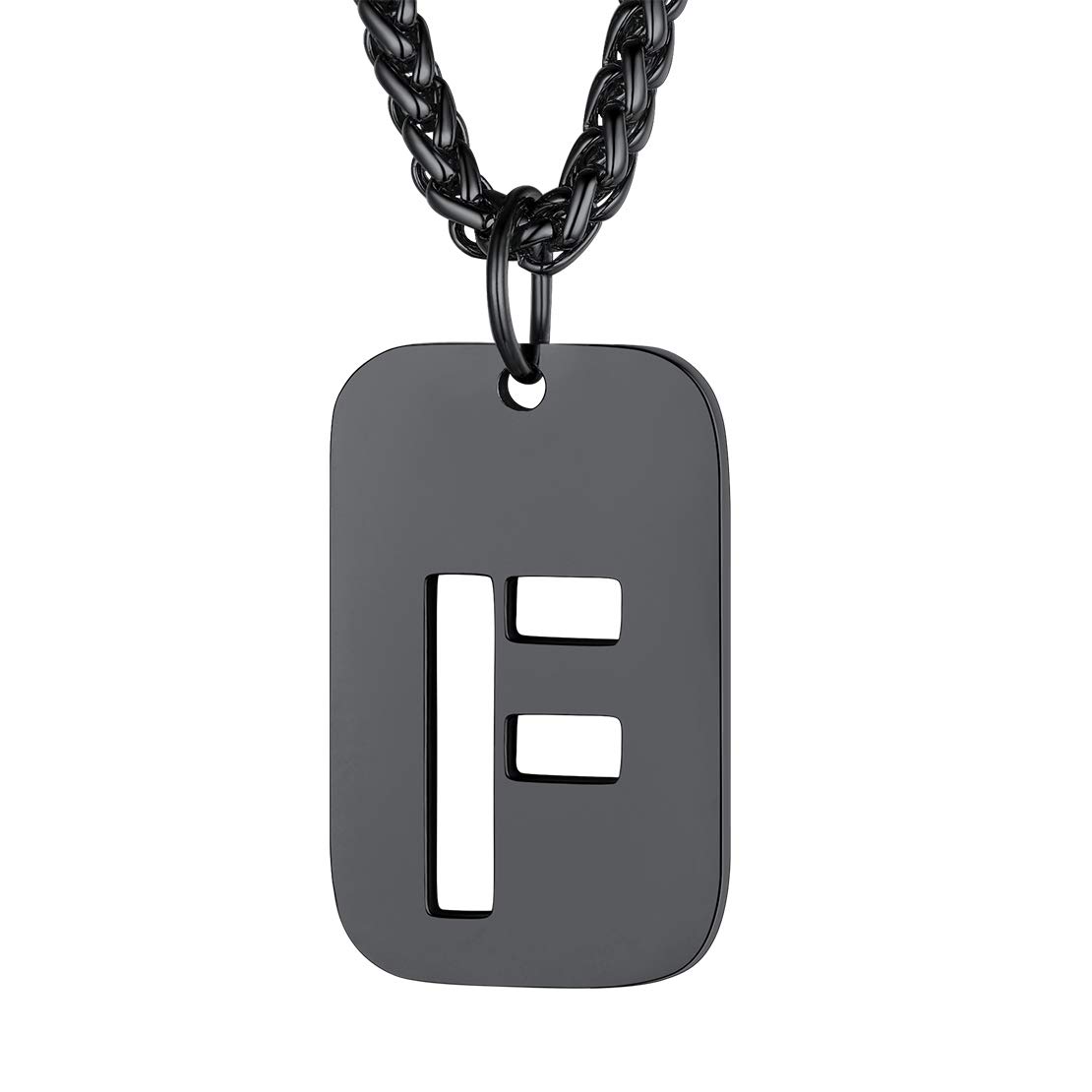 FindChic Dog Tag Chain for Men Simple Initial Necklace