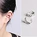 OwMell 925 Sterling Silver Non Pierced Ear Cuff Retro Twist Earrings For Men And Women