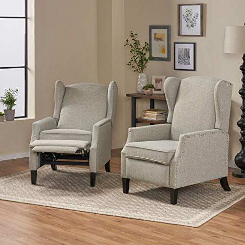 Christopher Knight Home Ellyn Fabric Recliner (Set of 2), Wheat, Dark