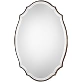 Spinner Stella Antique Gold Mirror | Oval Wall Mirror with a Rounded Edged Wood Frame in Antiqued Gold Finish (20” W x 30” H 