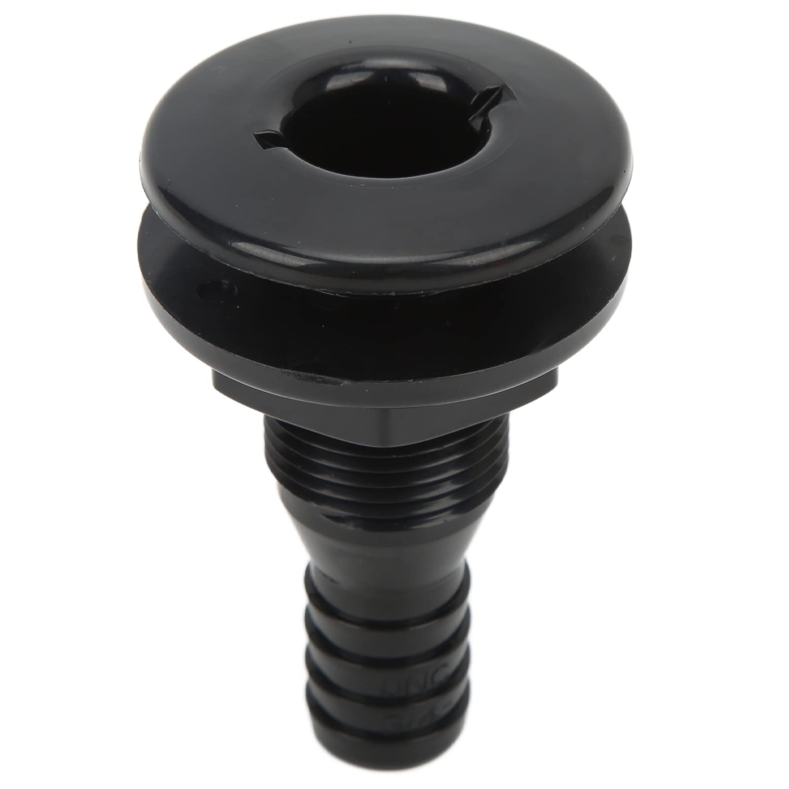 Qiilu Thru hull fitting 3/4 Boat Through Hull Connector 3/4in ABS Plastic Hose Coupling Drain Outlet Accessory(black)