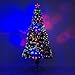 HOMCOM 6' Artificial Holiday Pre-Lit Fiber Optic / LED Light-Up Christmas Tree With 8 Light Settings And Stand