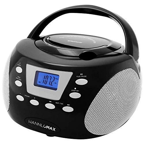 HANNLOMAX HX-310CD Portable CD Boombox, PLL AM/FM Radio, Bluetooth, LCD Display, Aux-in