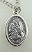 Silver Tone Saint Michael with Guardian Angel Back Medal, 7/8 Inch