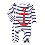Big Elephant One Piece Baby Boys Long Sleeve Striped Romper Pajamas D94