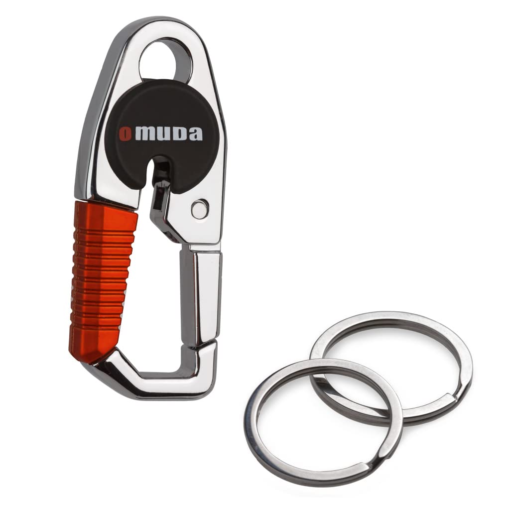 Omuda Secure Red Ring Key Clip Carabiner Chain Bikes Cars Key Ring