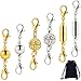 Frienda 12 Pieces Magnetic Lobster Clasps for Necklace Bracelet Jewelry Making, Rhinestone Ball Style, Cylindrical and Ball Tone Lobster Clasp (Silver and Gold)