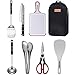 TURN RAISE Portable Camp Kitchen Utensil Organizer Set for Indoor or Outdoor-BBQ Camping Cookware Utensils Travel Kit with bag,chopping board,soup spoon, knife,Spatula,Scissors,Tongs,rice ladlethumb 2
