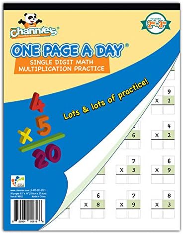 Channie’s One Page A Day Single Digit (Beginner) Multiplication Practice Workbook for 2nd-3rd Grades Channie’s One Page A Day Single Digit (Beginner) Multiplication Practice Workbook for 2nd-3rd Grades