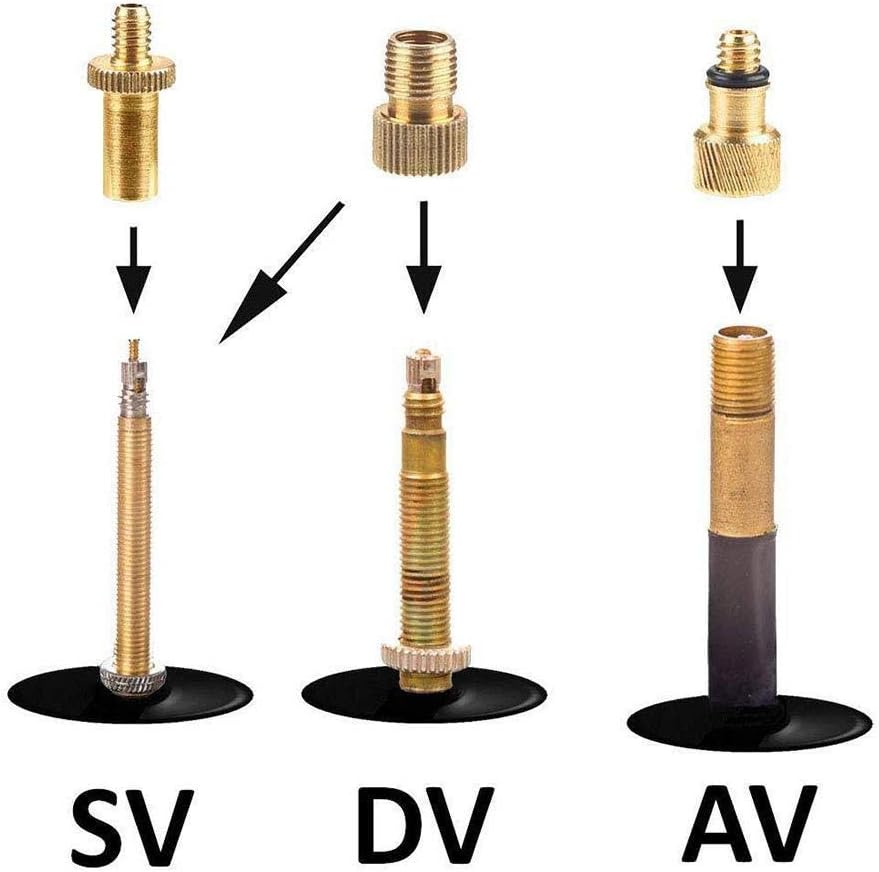 ABTOLS Premium Brass Presta and Schrader Valve Adapter, Bike Tire Valve Adapters, Ball Pump Needle, Adapters Kit as Inflation Devices and Accessories fit for Standard Pump or Air Compressor : Sports & Outdoors