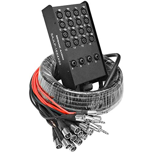 Seismic Audio XLR Low Profile Snake Cable with 4 TRS Returns