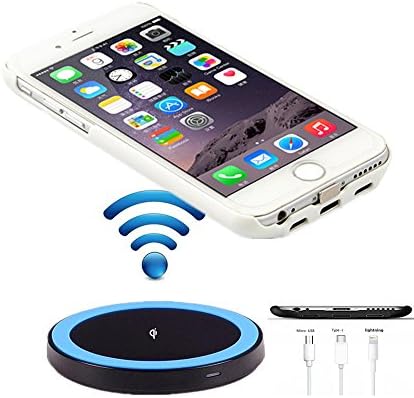 FIMSOAR® Multifunction Wireless Charg Case for iPhone 6/6s, Built in Qi Compatible Slim Tough Case,3 in 1 iPhone Android type-c Interface Port case cover[4.7 Inch] (White)