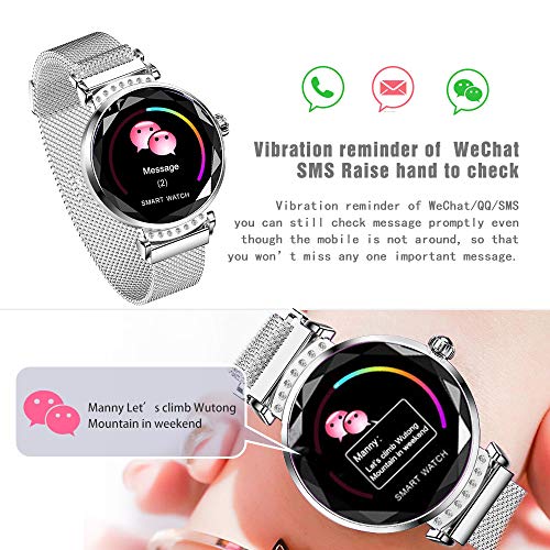 TOP-MAX Fitness Tracker for Women Lover Gift w/Blood Pressure/HR/Sleep Monitor, Activity Trackers Bracelet Waterproof Smartwatches Pedometer w/Step Calorie Counter Counter,Reminder for Android iPhone