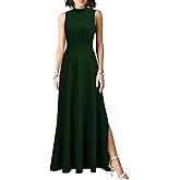 WOOSEA Women Sleeveless High Neck Split Evening Cocktail A-Line Long Dress