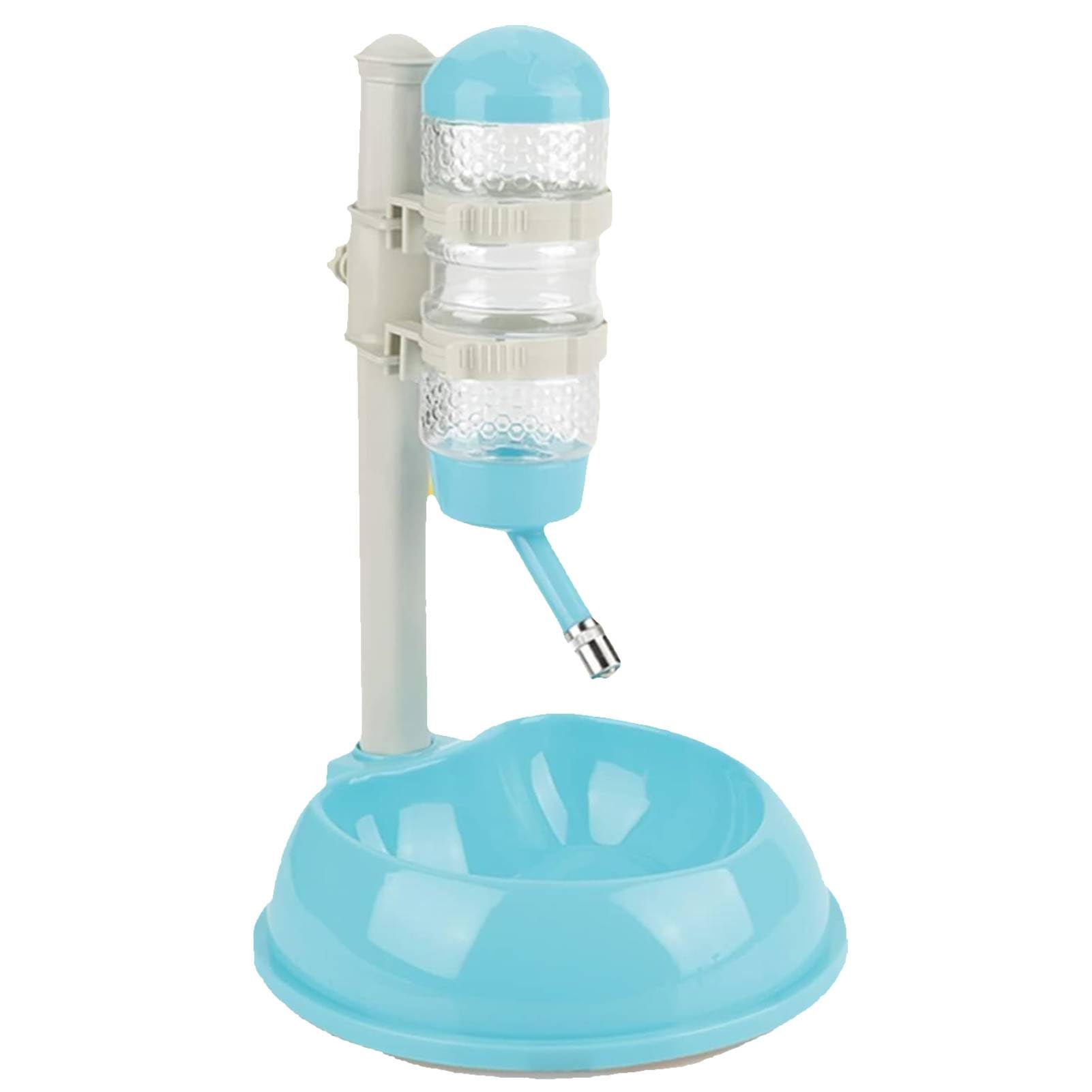 Dog Water Bottle Stand, Pet Standing Water Dispenser Automatic Water Drinking Fountain Bottle Bowl Dispenser Dish Stand for Dogs Automatic Dog Feeder and Water(Blue)