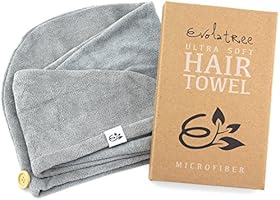 Evolatree Super Absorbent Anti-Frizz Microfiber Hair Towel - Elegant Fast Drying Hair Wrap