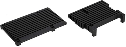 Dgtrhted CNC de aleación de Aluminio Caso del recinto de Caja de protección y sin Ventilador for Raspberry Pi 4B (Negro)