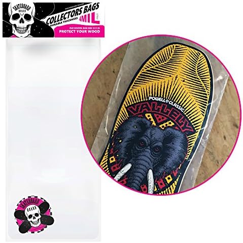 4 MIL Poly Skateboard Storage Bags – Old School Deck Collectors Bag 12×36