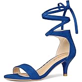 Allegra K Women's Open Toe Kitten Heel Lace Up Dress Royal Blue Sandals 10 M US