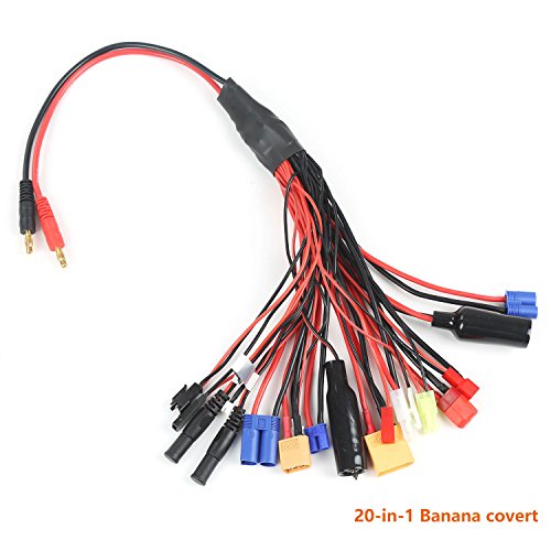 20-in-1 Banana Plug Trx Connector SENREAL RC Lipo Battery Charger Adapter Lead Cable for RC Vehicle Car Helicopter Drone Electric Remote Model - Thumbnail 3