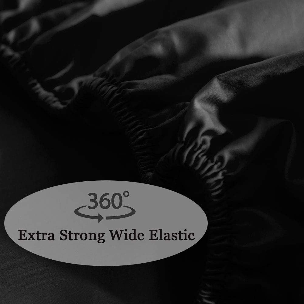 SONORO KATE 100% Pure Egyptian Cotton Sheets Sets,Cooling Bed Sheets 600 Thread Count Long Staple Cotton,Sateen Weave for Soft and Silky Feel, Fits Mattress 16'' Deep Pocket (Black, Full): Home & Kitchen