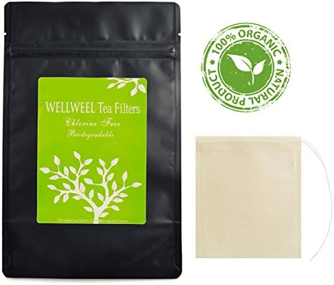 Tea Bags for Loose Tea Filter Bags Disposable Tea Bags Empty Tea Bags Unbleached Drawstring Paper Tea Bag for Loose Tea (100 Count and A Free Clips) (Brown)