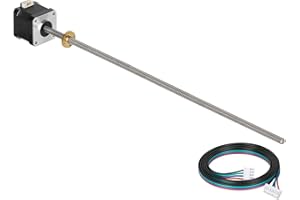YEJMKJ Nema 17 Lead Screw Stepper Motor 15.75in/400mm T8 Low impedance 1.7A Brass Nut 1m Cable 2 Phase 4 Lead 0.4Nm/56.64oz.in Bipolar High Torque 42x40mm Motors for 3D Printer/CNC Machine/Automation