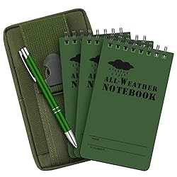 Eaasty 5 Pcs Waterproof Notebook Tactical 3 x 5