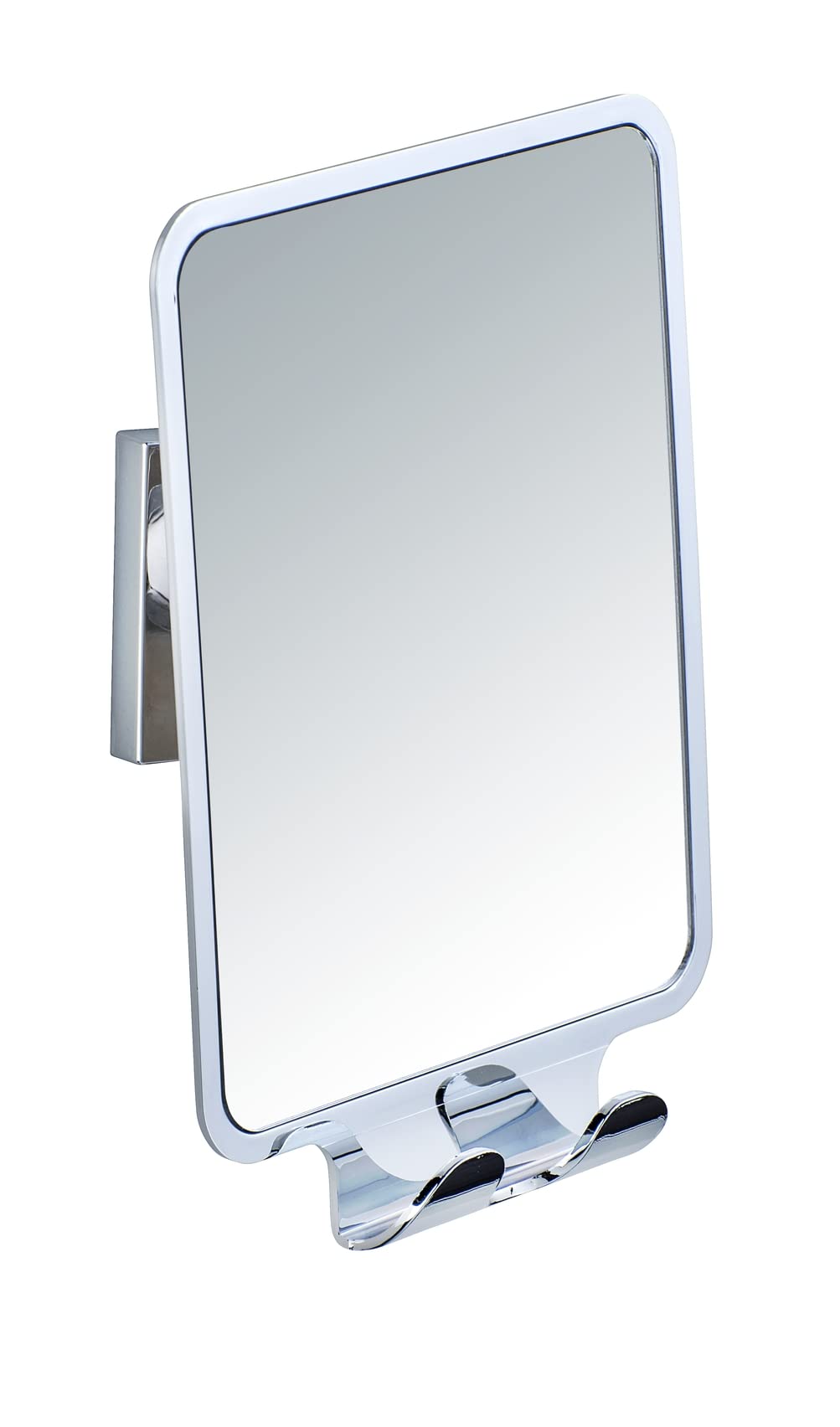 WENKO 22693100 Vacuum-Loc® cosmetic mirror Quadro, Acrylonitrile-Butadiene-Styrene (ABS), 14 x 19.5 x 8 cm, Shiny