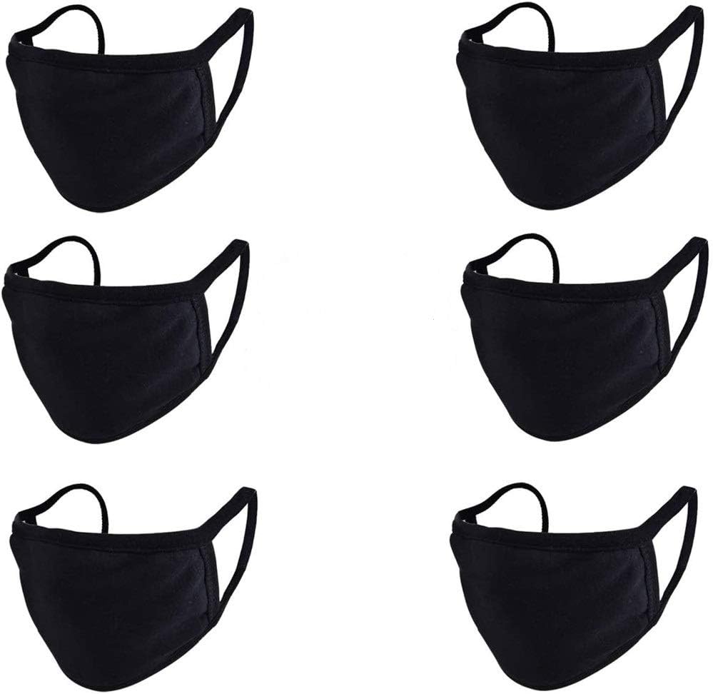 Face Masks – 100% Cotton Reusable & Washable– Protection from Dust, Pollen, Pet Dander, Other Airborne Irritants(Black)